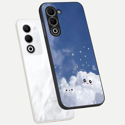  Cute Blossom Cloud phone case For Oppo A5 5G showing premium glass back cover with detailed artwork