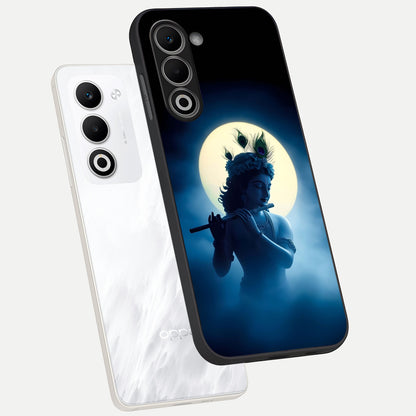  Divine Moon Flute phone case For Oppo A5 5G showing premium glass back cover with detailed artwork