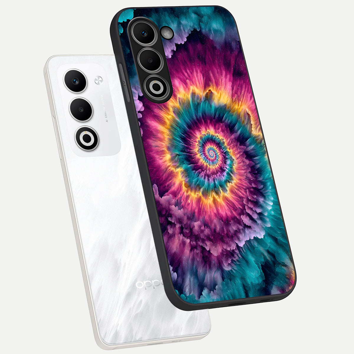  Galactic Spiral Burst phone case For Oppo A5 5G showing premium glass back cover with detailed artwork