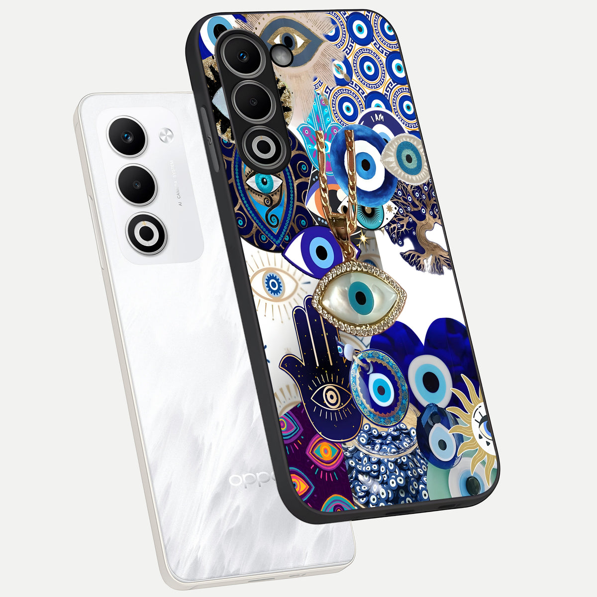  Mystic Charm Eye phone case For Oppo A5 5G showing premium glass back cover with detailed artwork