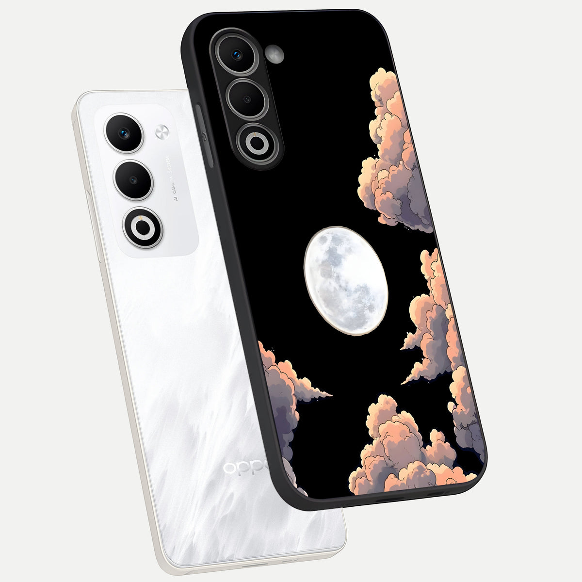  Shade Cloud Moon phone case For Oppo A5 5G showing premium glass back cover with detailed artwork