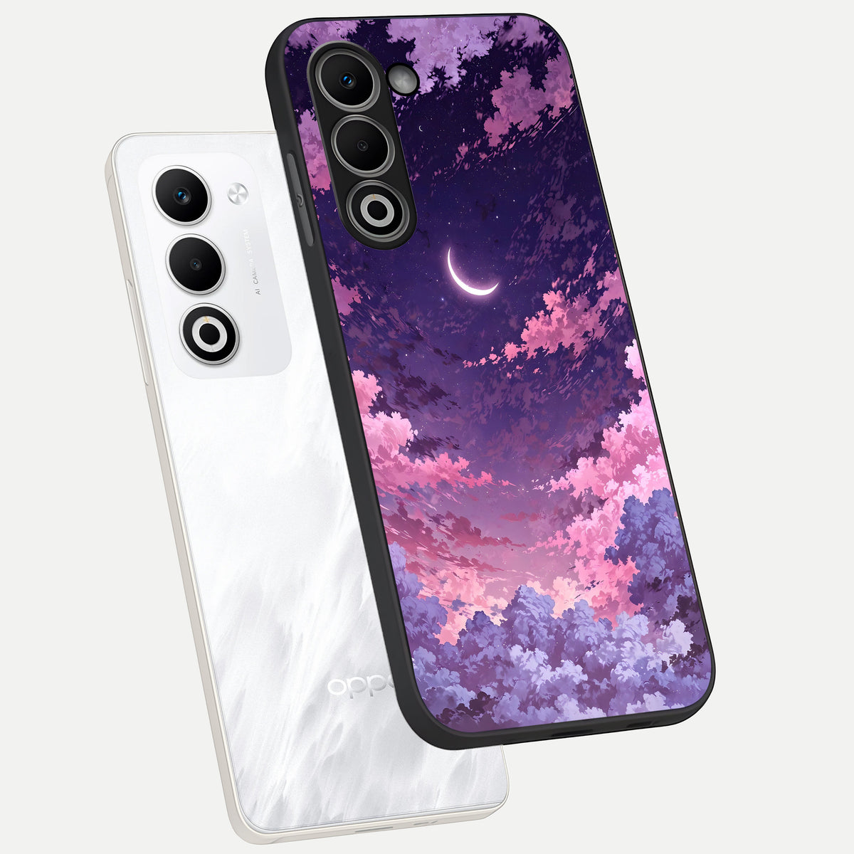  Sky Drift Clouds phone case For Oppo A5 5G showing premium glass back cover with detailed artwork