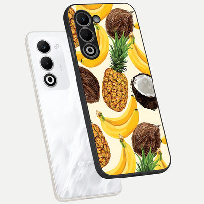  Tropical Fruit Mood phone case For Oppo A5 5G showing premium glass back cover with detailed artwork