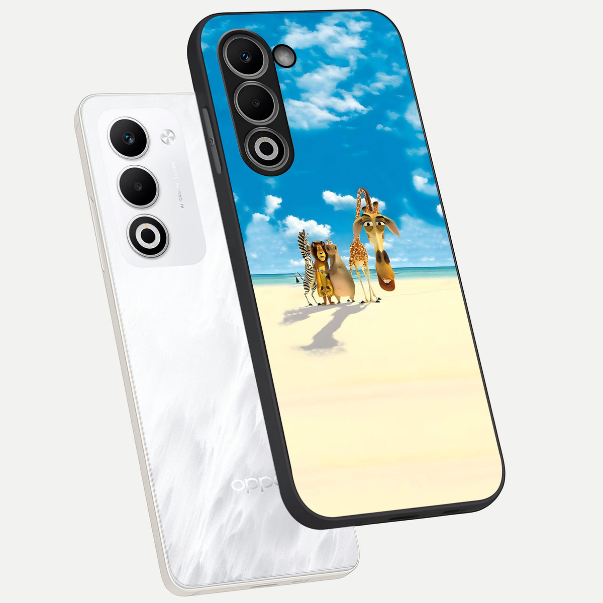  Tropical Fun Squad phone case For Oppo A5 5G showing premium glass back cover with detailed artwork