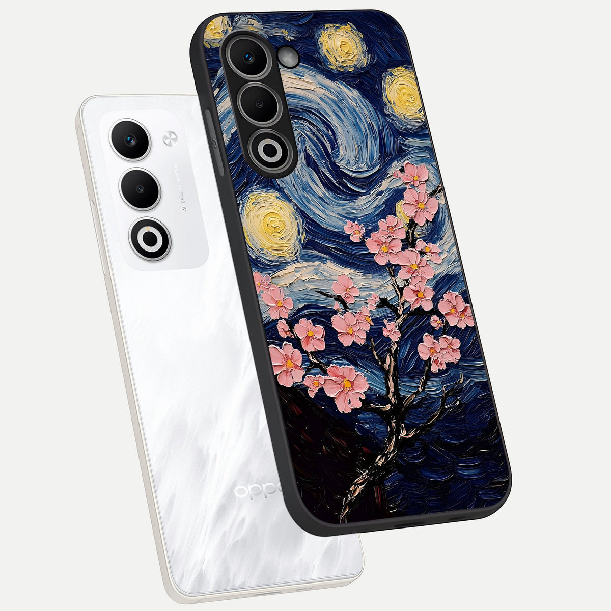  Van Gogh Scenery phone case For Oppo A5 5G showing premium glass back cover with detailed artwork