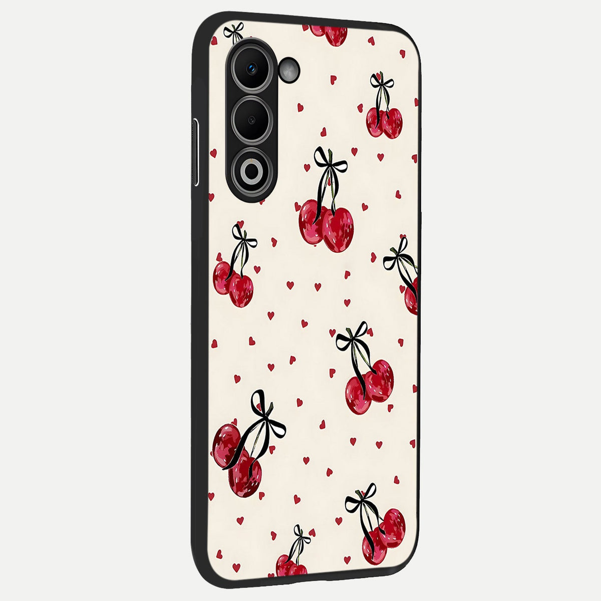  Cherry Heart Bow back cover For Oppo A5 5G slim fit glass case with vibrant aesthetic design