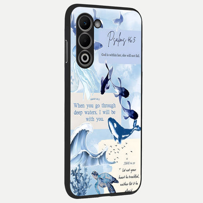  Faithful Ocean Promise back cover For Oppo A5 5G slim fit glass case with vibrant aesthetic design