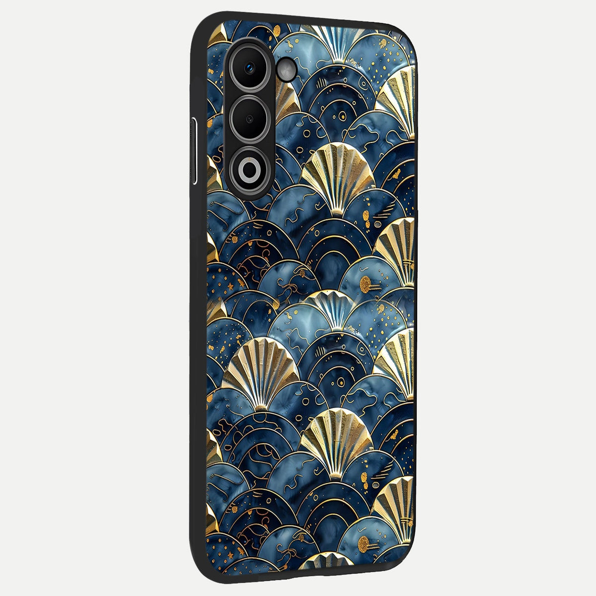  Golden Wave Luxe back cover For Oppo A5 5G slim fit glass case with vibrant aesthetic design