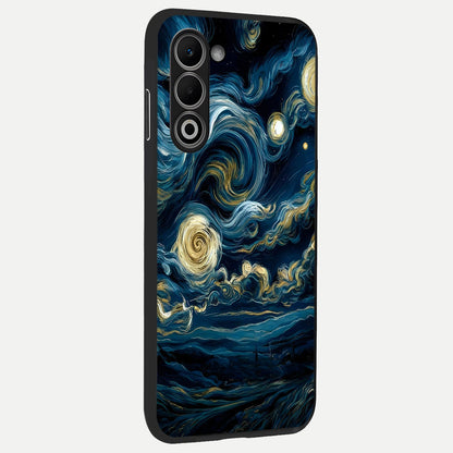  Midnight Sky Whirl back cover For Oppo A5 5G slim fit glass case with vibrant aesthetic design