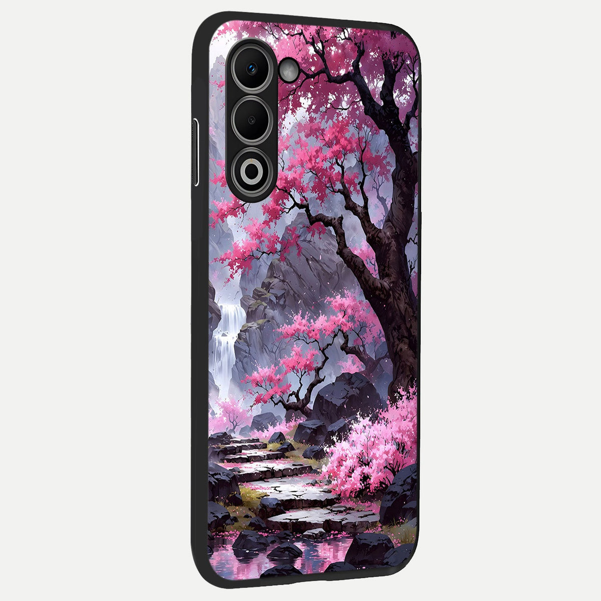  Pink Sunflower Glow back cover For Oppo A5 5G slim fit glass case with vibrant aesthetic design