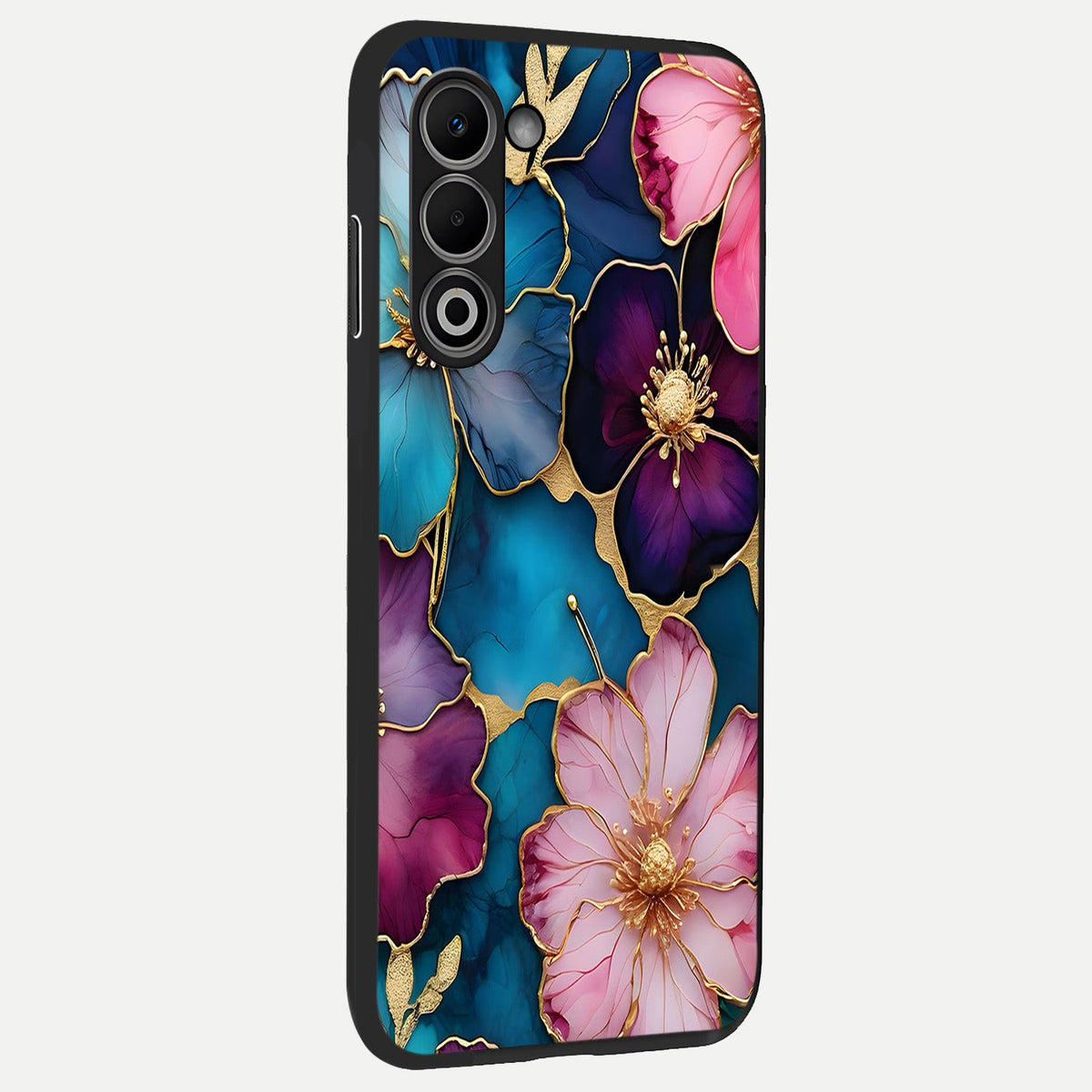 Sparkle Floral back cover For Oppo A5 5G slim fit glass case with vibrant aesthetic design