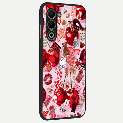 Sweet Cherry Chaos back cover For Oppo A5 5G slim fit glass case with vibrant aesthetic design