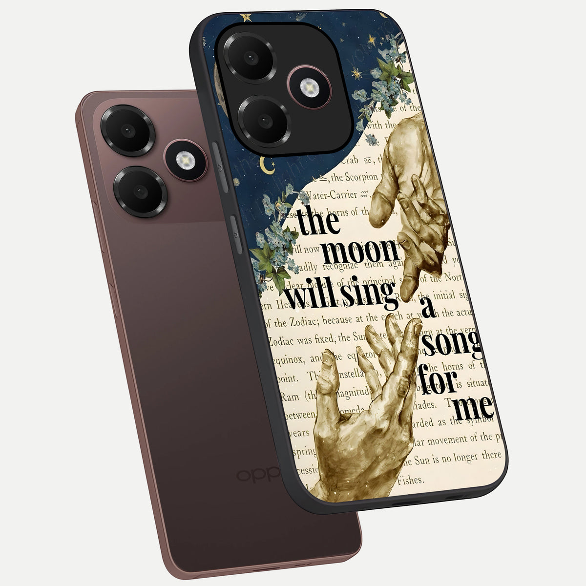  Aesthetic Divine phone case For Oppo A6C 5G showing premium glass back cover with detailed artwork
