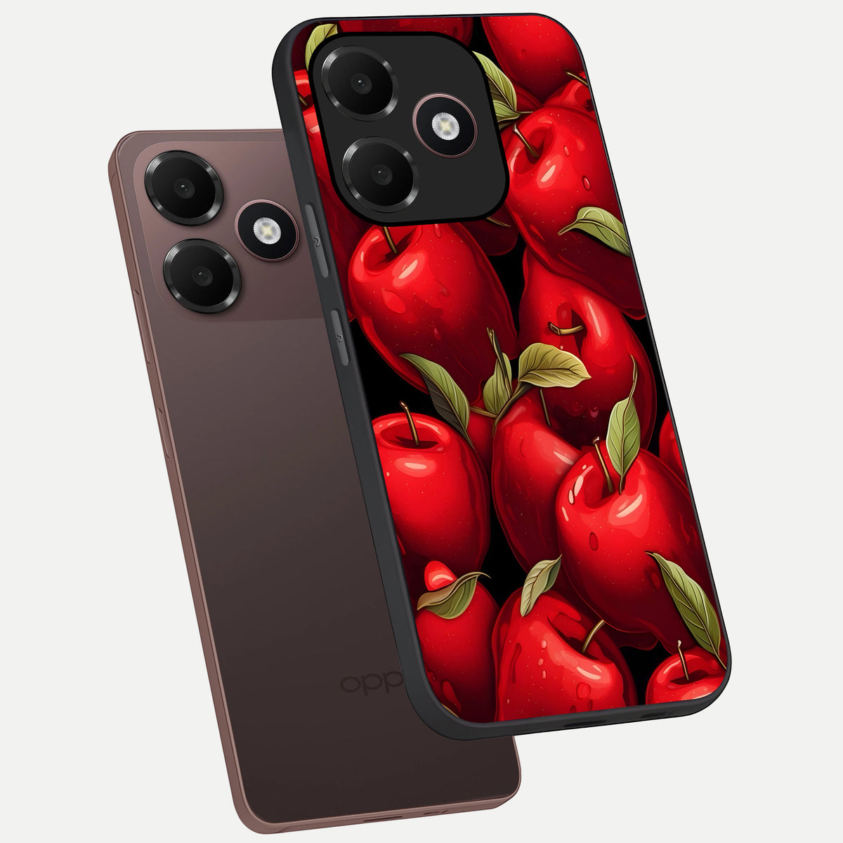  Apple Pattern phone case For Oppo A6C 5G showing premium glass back cover with detailed artwork