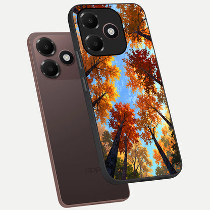  Autumn Sky Rise phone case For Oppo A6C 5G showing premium glass back cover with detailed artwork