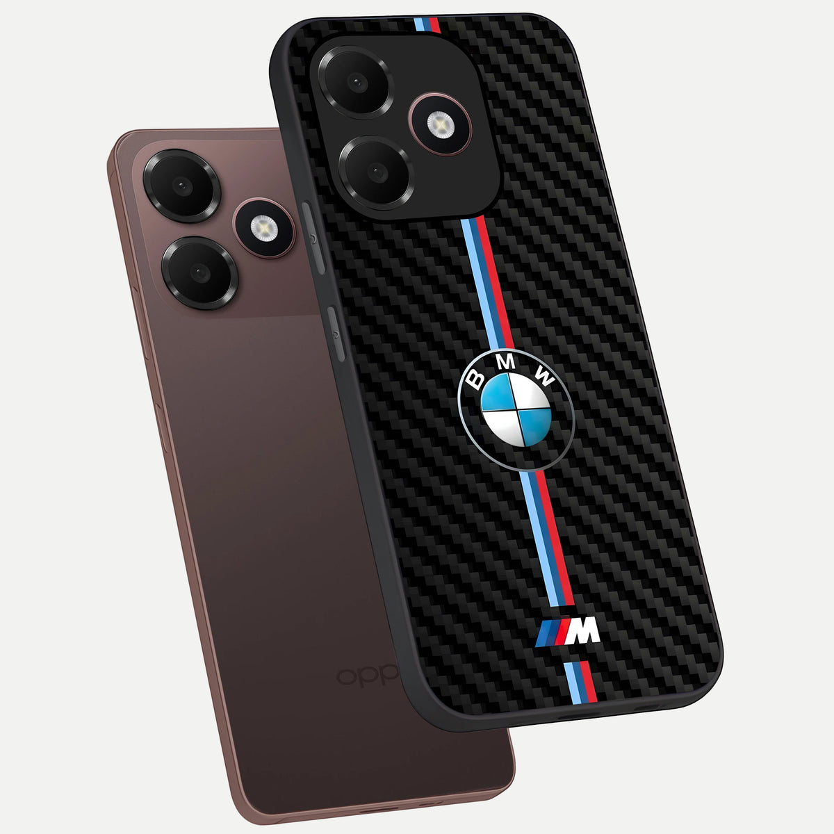  BMW Pattern phone case For Oppo A6C 5G showing premium glass back cover with detailed artwork