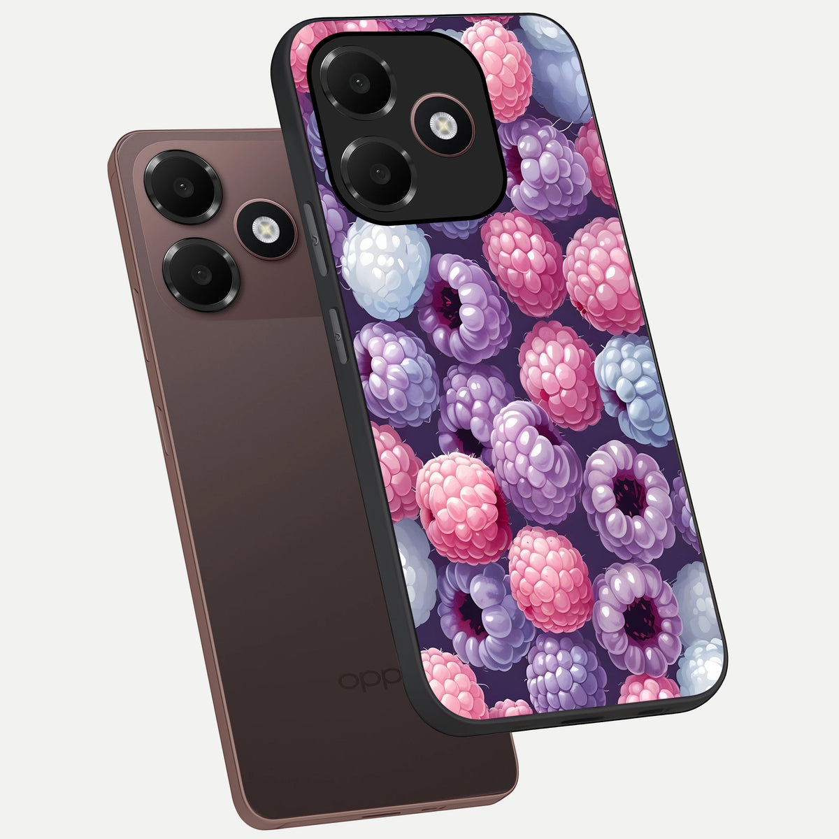  Berry Candy Pop phone case For Oppo A6C 5G showing premium glass back cover with detailed artwork