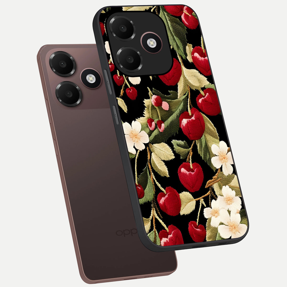  Blooming Spendor Bird phone case For Oppo A6C 5G showing premium glass back cover with detailed artwork