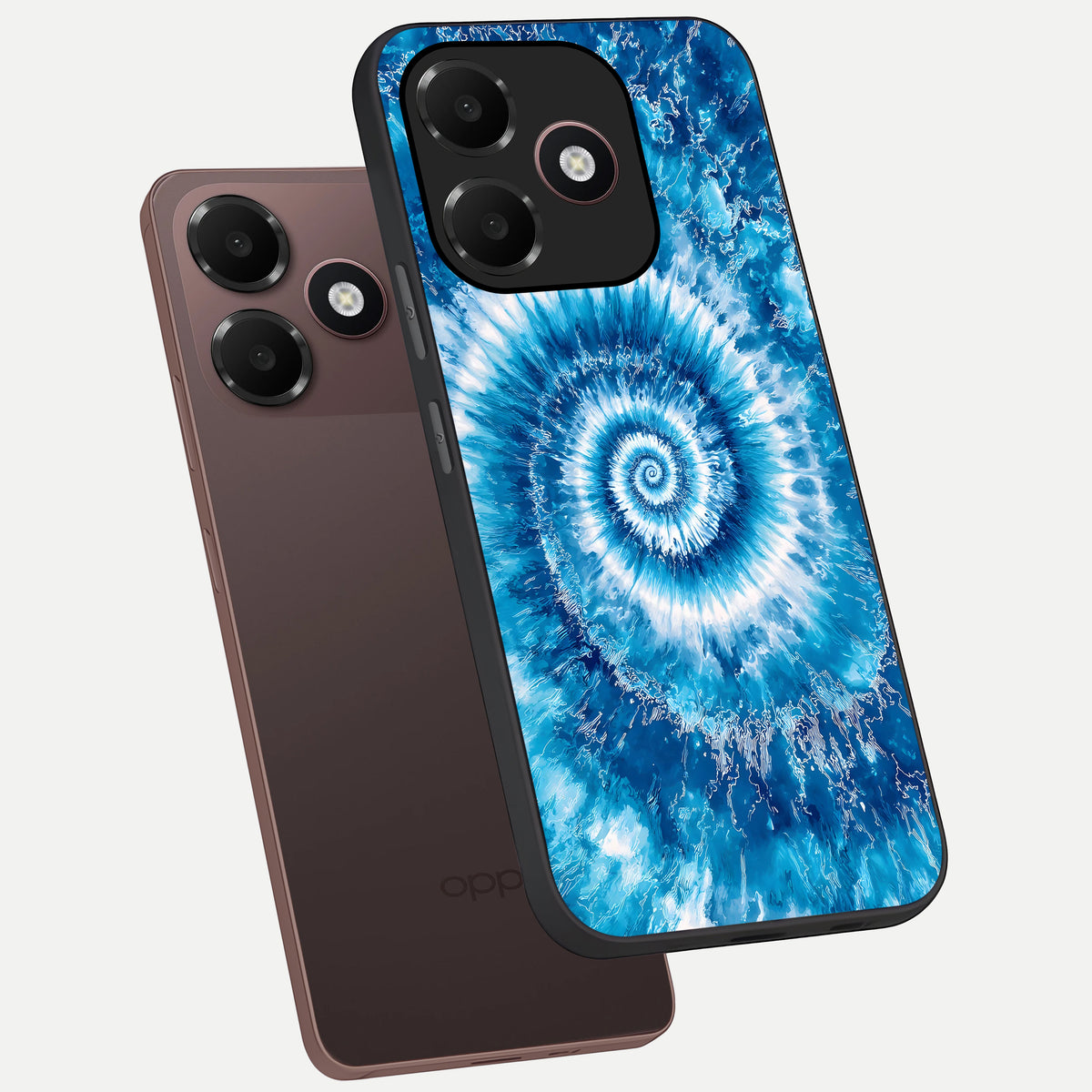  Blue Galaxy Wave phone case For Oppo A6C 5G showing premium glass back cover with detailed artwork