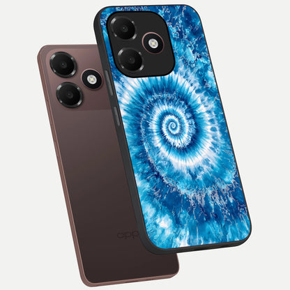  Blue Galaxy Wave phone case For Oppo A6C 5G showing premium glass back cover with detailed artwork