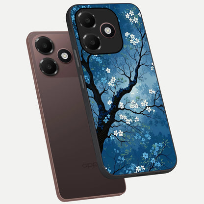  Blue Tree Serenity phone case For Oppo A6C 5G showing premium glass back cover with detailed artwork