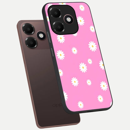  Bubblegum Daisy Pop phone case For Oppo A6C 5G showing premium glass back cover with detailed artwork