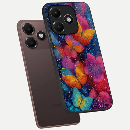  Butterfly Dream Mist phone case For Oppo A6C 5G showing premium glass back cover with detailed artwork