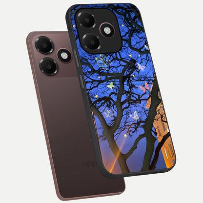  Butterfly Night Magic phone case For Oppo A6C 5G showing premium glass back cover with detailed artwork