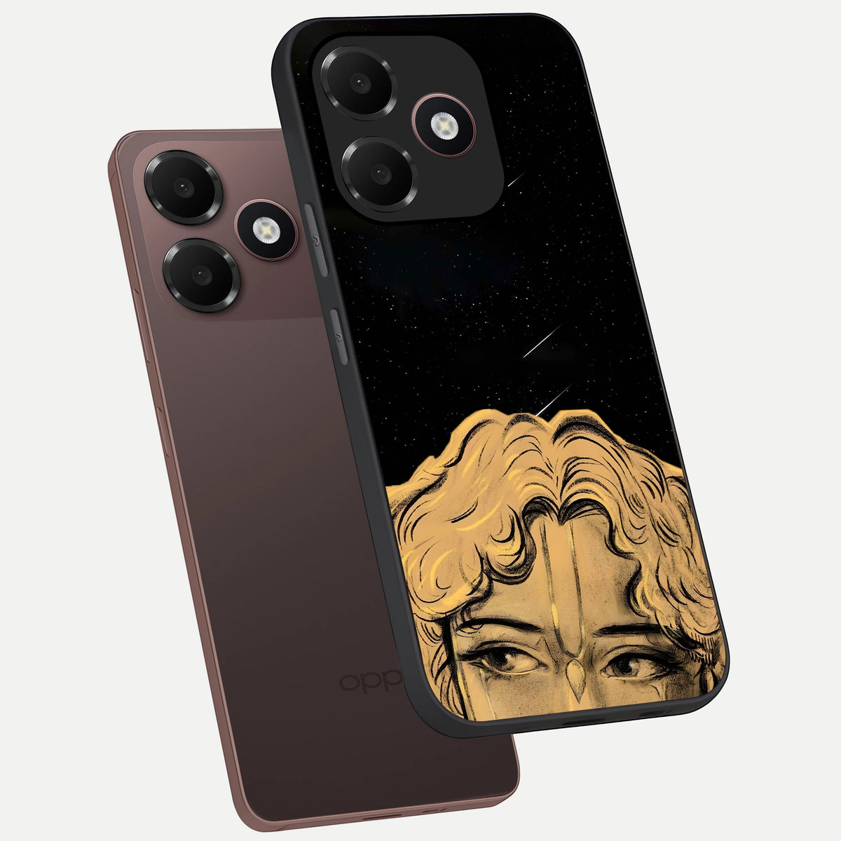 Celestial Gods Plan phone case For Oppo A6C 5G showing premium glass back cover with detailed artwork