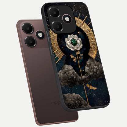  Celestial Lotus Morang phone case For Oppo A6C 5G showing premium glass back cover with detailed artwork