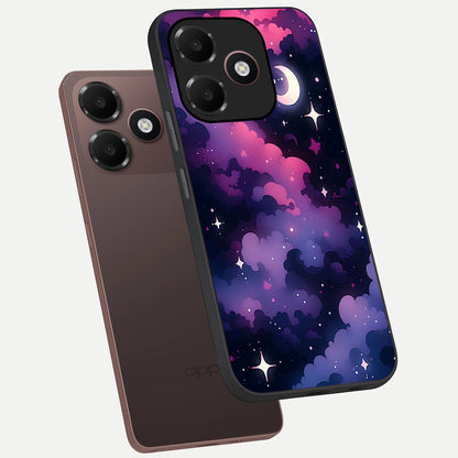  Celestial Moon Magic phone case For Oppo A6C 5G showing premium glass back cover with detailed artwork