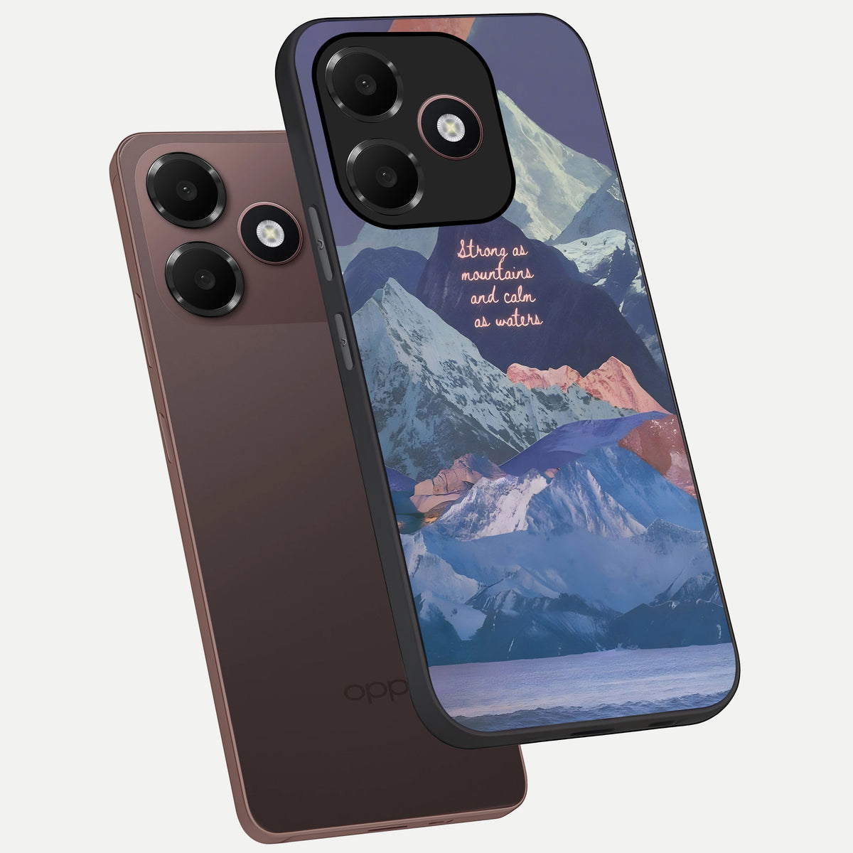  Celestial Mountain Calm phone case For Oppo A6C 5G showing premium glass back cover with detailed artwork