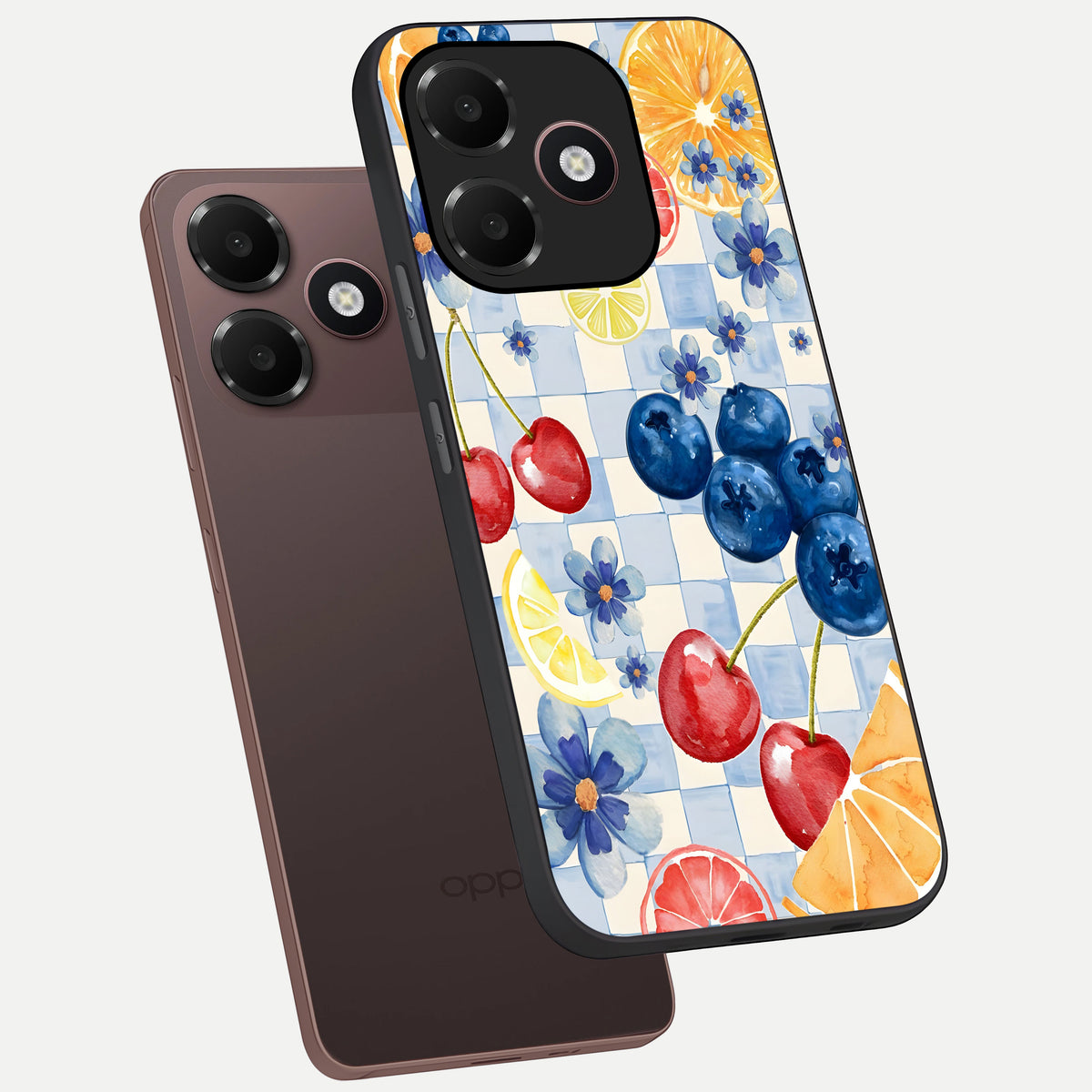  Citrus Bloom Joy phone case For Oppo A6C 5G showing premium glass back cover with detailed artwork