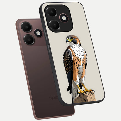  Clever Eagle phone case For Oppo A6C 5G showing premium glass back cover with detailed artwork