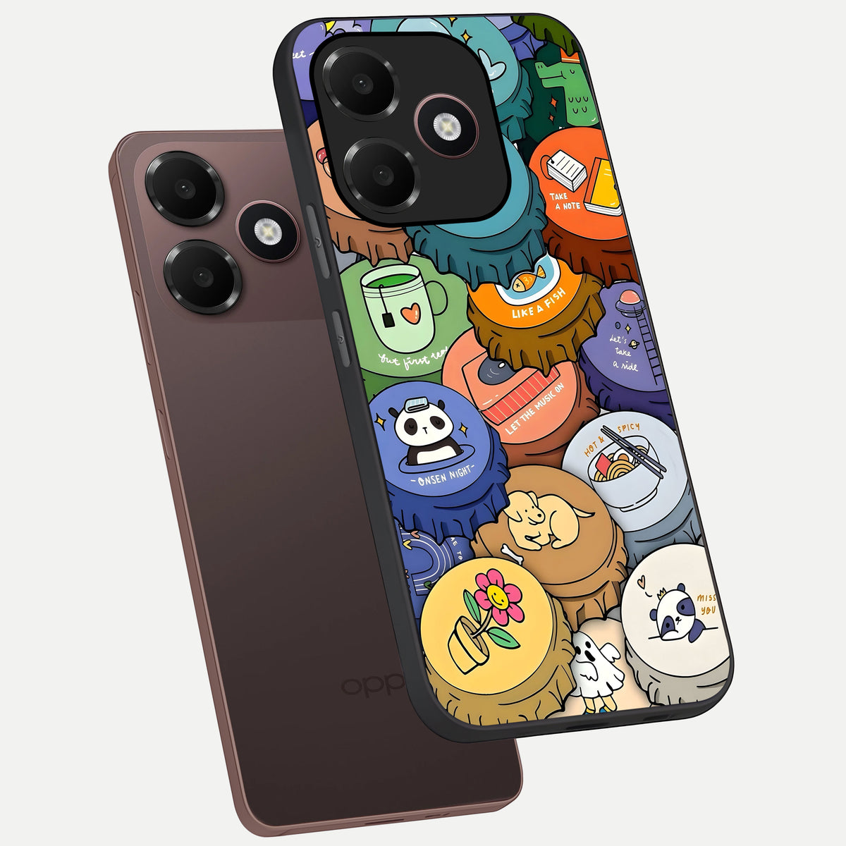 Coins Patterns phone case For Oppo A6C 5G showing premium glass back cover with detailed artwork