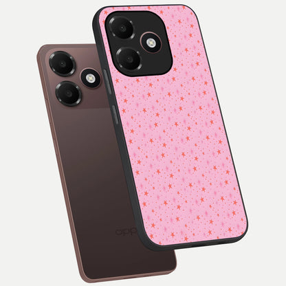  Cosmic Pink Sparkle phone case For Oppo A6C 5G showing premium glass back cover with detailed artwork