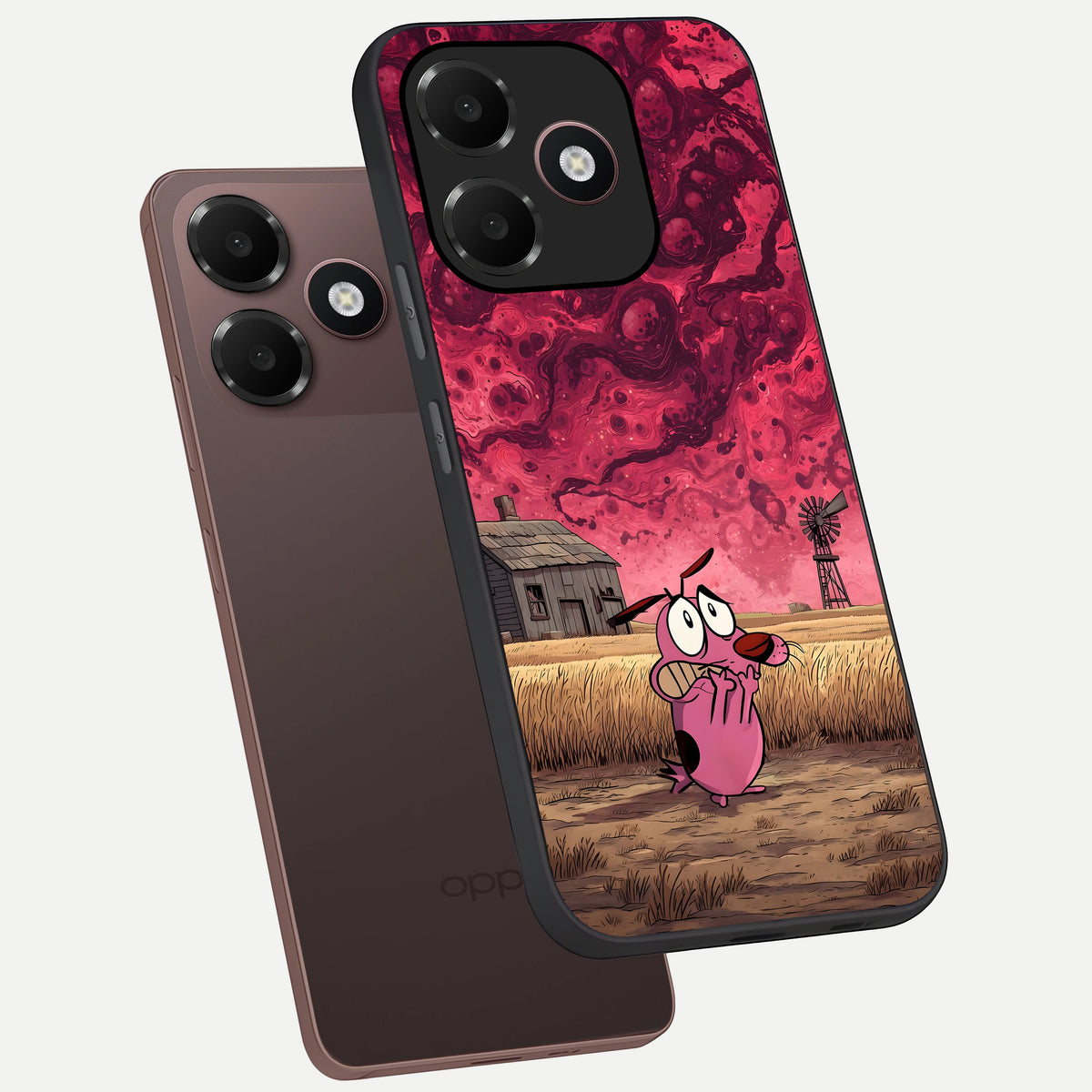  Courage Under Sky phone case For Oppo A6C 5G showing premium glass back cover with detailed artwork
