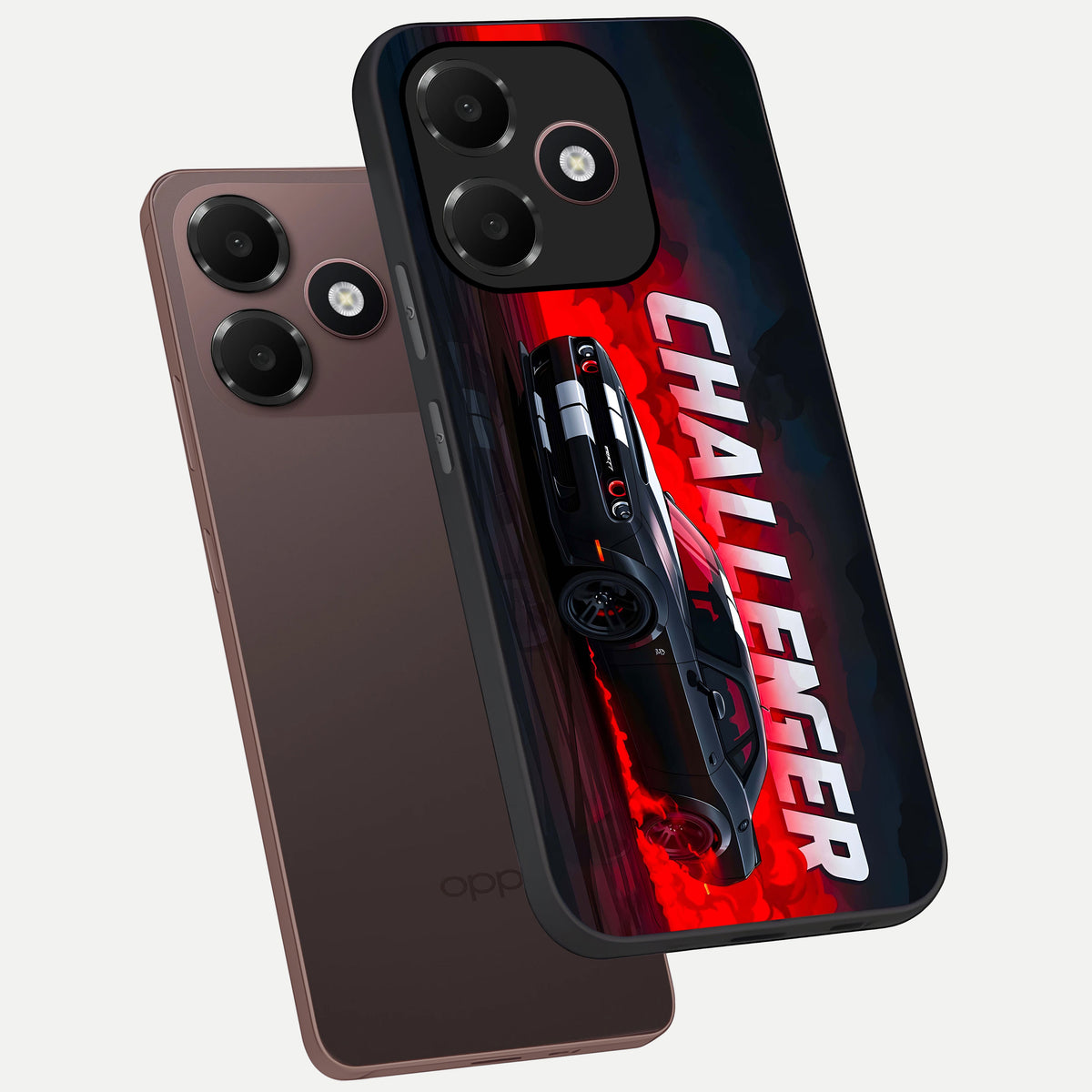  Crimson Challenger Fury phone case For Oppo A6C 5G showing premium glass back cover with detailed artwork