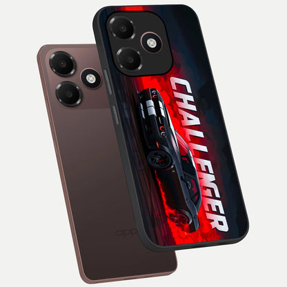  Crimson Challenger Fury phone case For Oppo A6C 5G showing premium glass back cover with detailed artwork