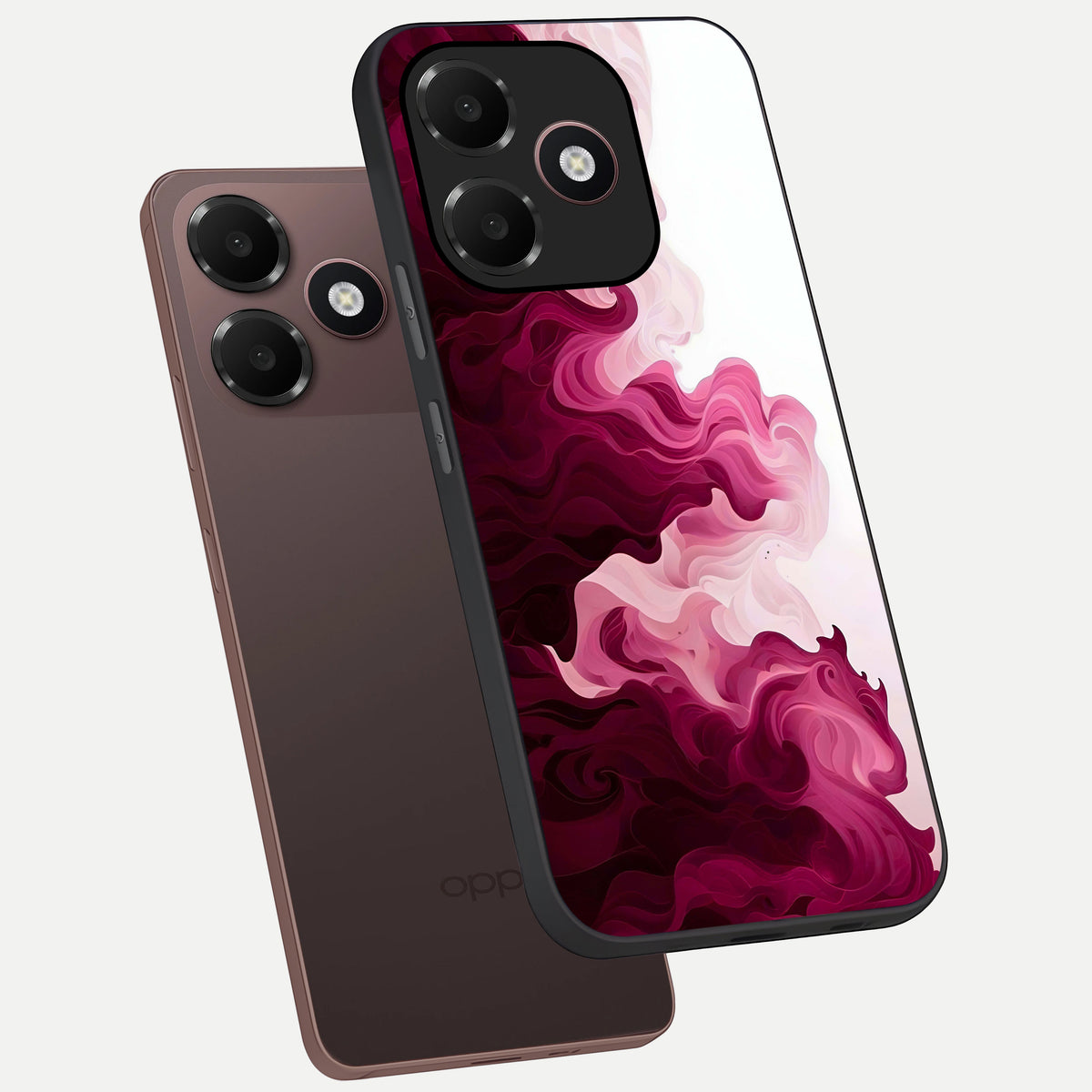  Crimson Wave Flow phone case For Oppo A6C 5G showing premium glass back cover with detailed artwork
