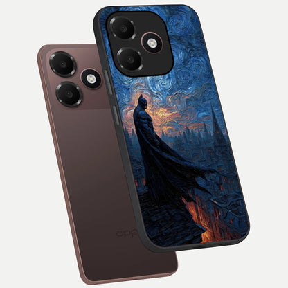  Dark Knight Dusk phone case For Oppo A6C 5G showing premium glass back cover with detailed artwork