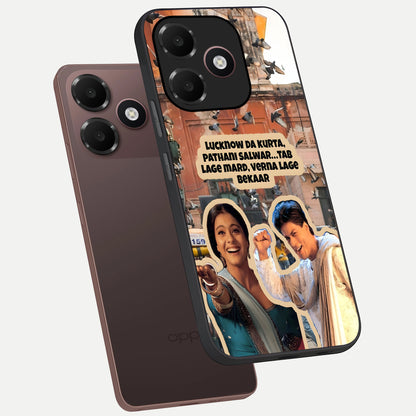  Desi Retro Vibes phone case For Oppo A6C 5G showing premium glass back cover with detailed artwork