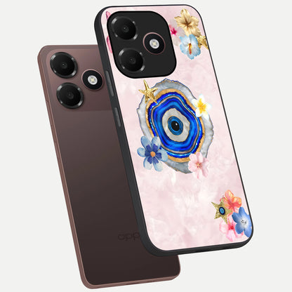  Divine Aura Bloom phone case For Oppo A6C 5G showing premium glass back cover with detailed artwork