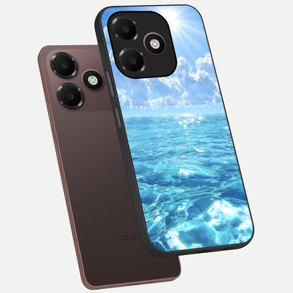  Endless Ocean Horizon phone case For Oppo A6C 5G showing premium glass back cover with detailed artwork