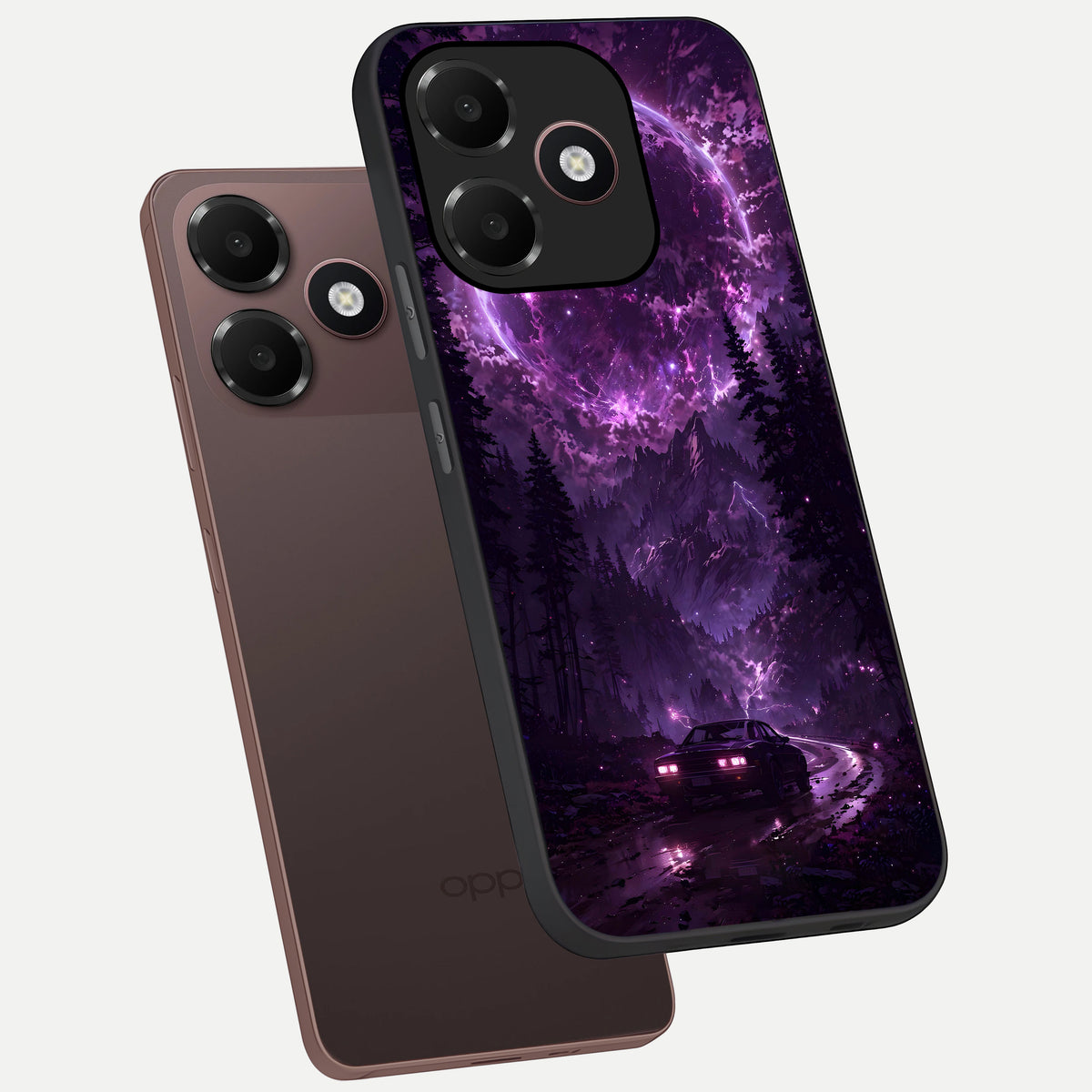  Eternal Cosmic Drive phone case For Oppo A6C 5G showing premium glass back cover with detailed artwork