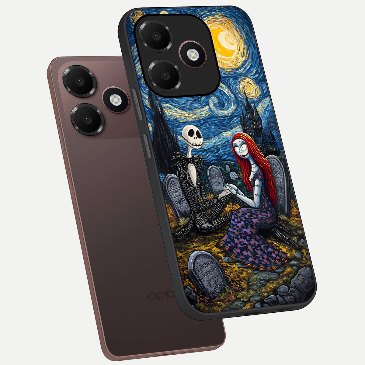  Eternal Night Love phone case For Oppo A6C 5G showing premium glass back cover with detailed artwork