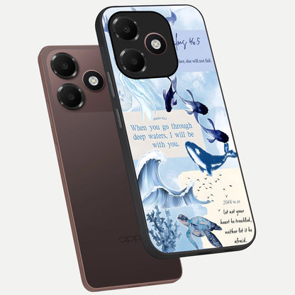  Faithful Ocean Promise phone case For Oppo A6C 5G showing premium glass back cover with detailed artwork