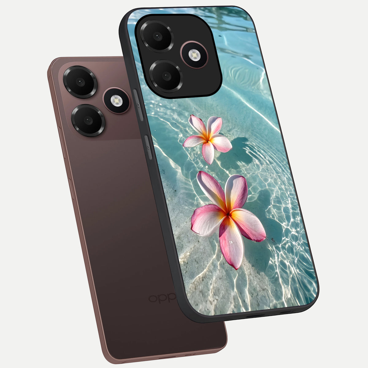  Floating Bloom Bliss phone case For Oppo A6C 5G showing premium glass back cover with detailed artwork