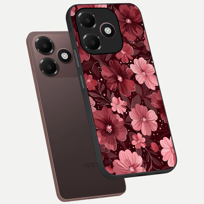  Flower Blush Bloom phone case For Oppo A6C 5G showing premium glass back cover with detailed artwork