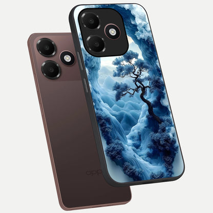  Frozen Serenity Gate phone case For Oppo A6C 5G showing premium glass back cover with detailed artwork